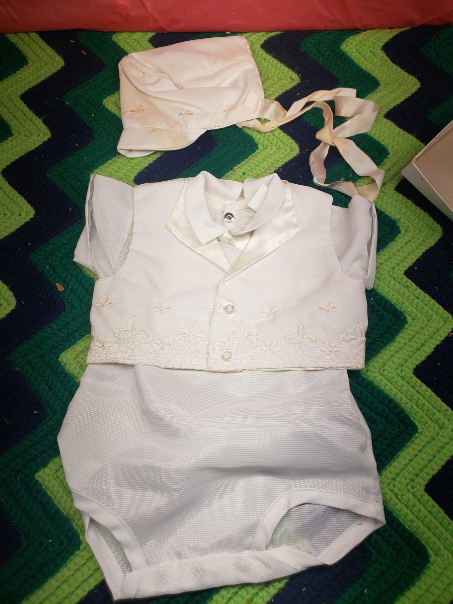 Vintage Baby Christening Gown with Bonnet and Original Box