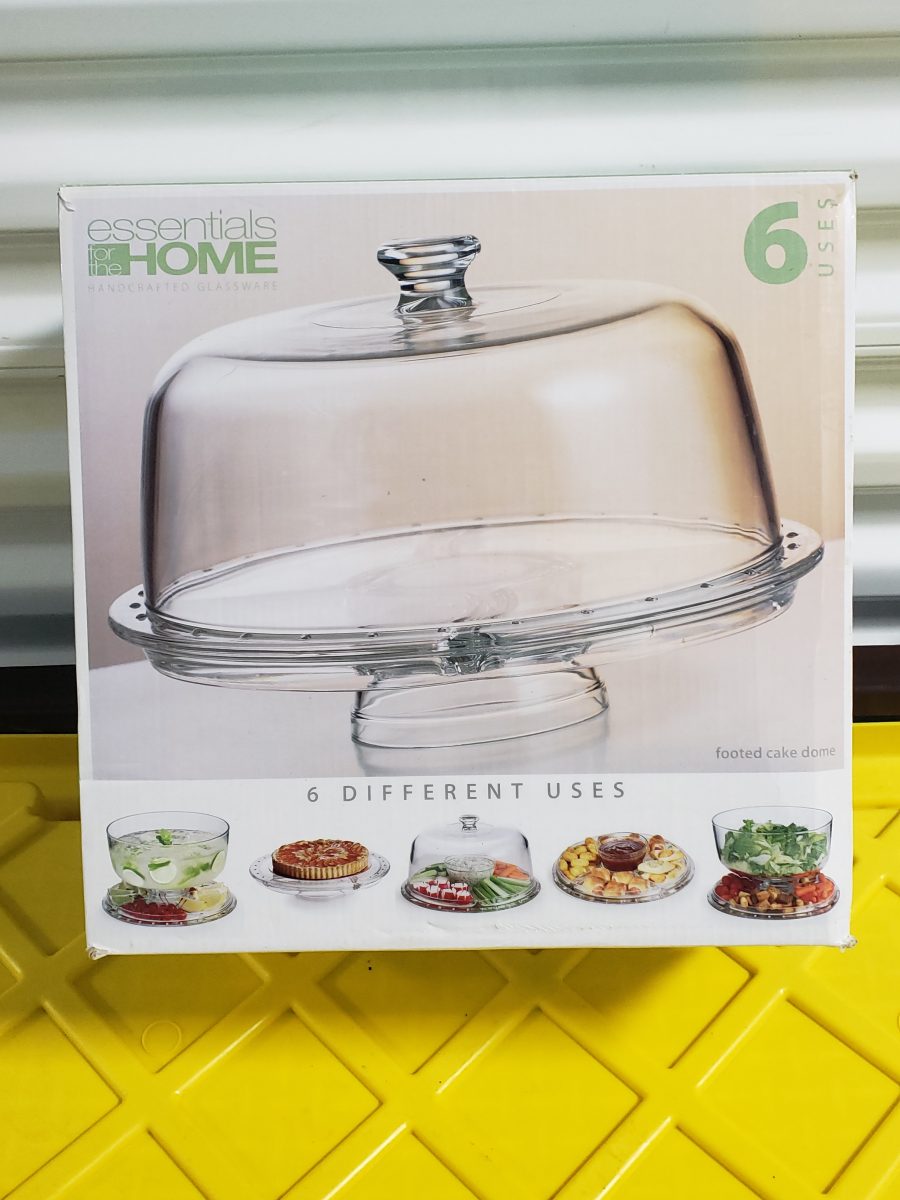 Essentials for the Home 6-Piece Glass Footed Cake Dome Set