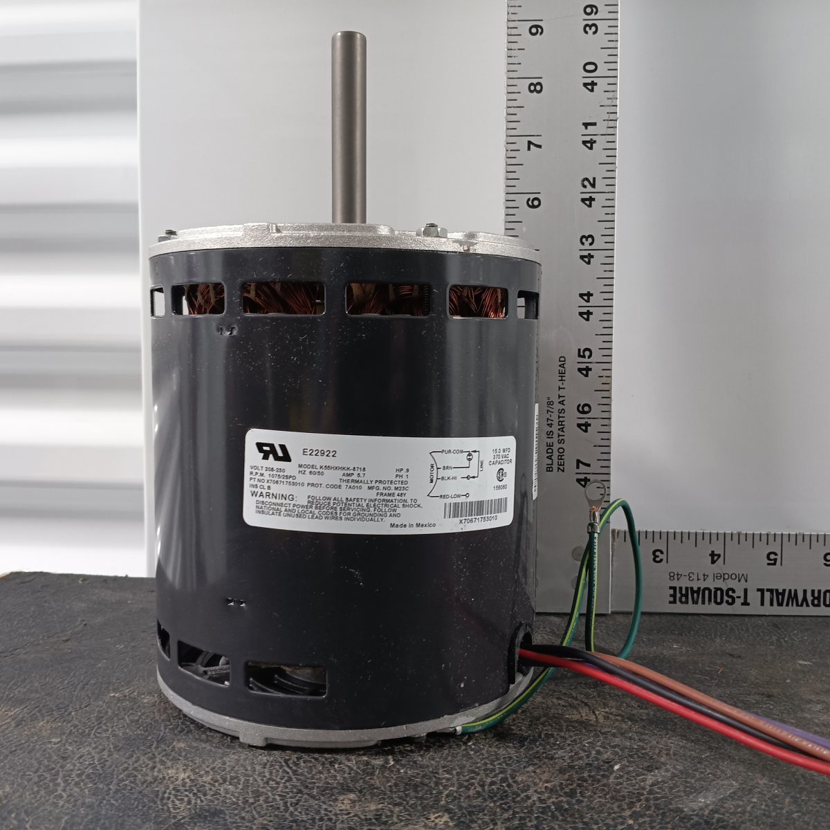 K55HXHKK-8718 HVAC Blower Motor 208-230V 1075 RPM 2-Speed 5.7A 48Y Frame