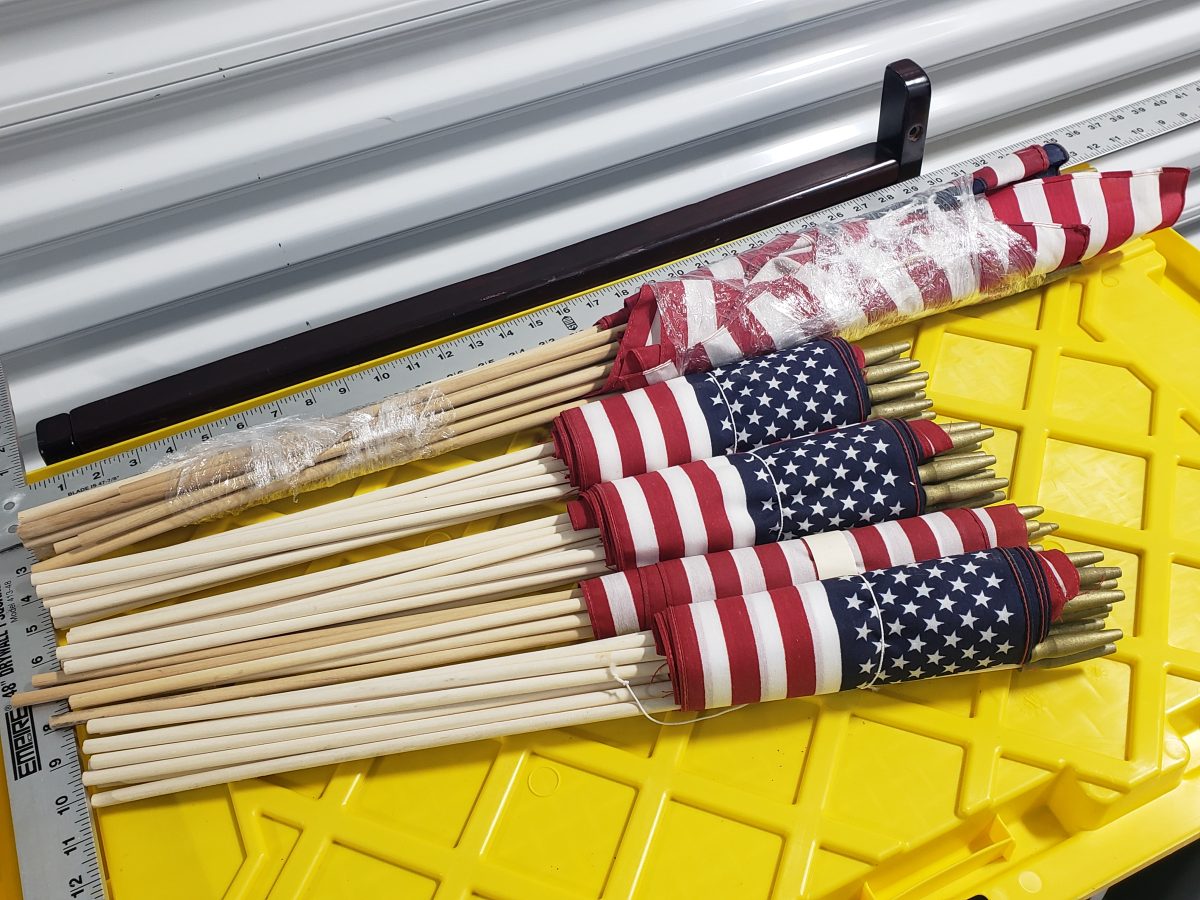 Small American Flag Set with Wooden Dowel Poles