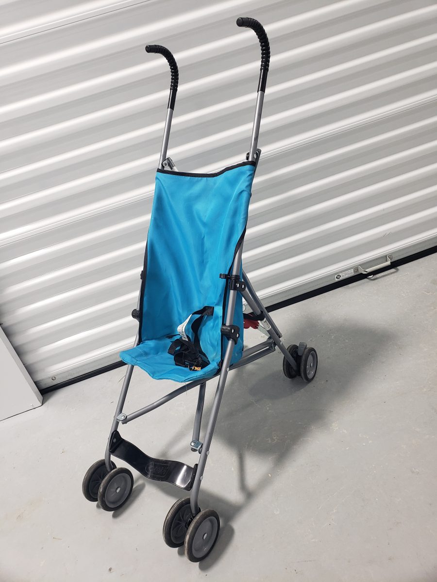 Lightweight Umbrella Stroller - Blue Fabric with Silver Frame
