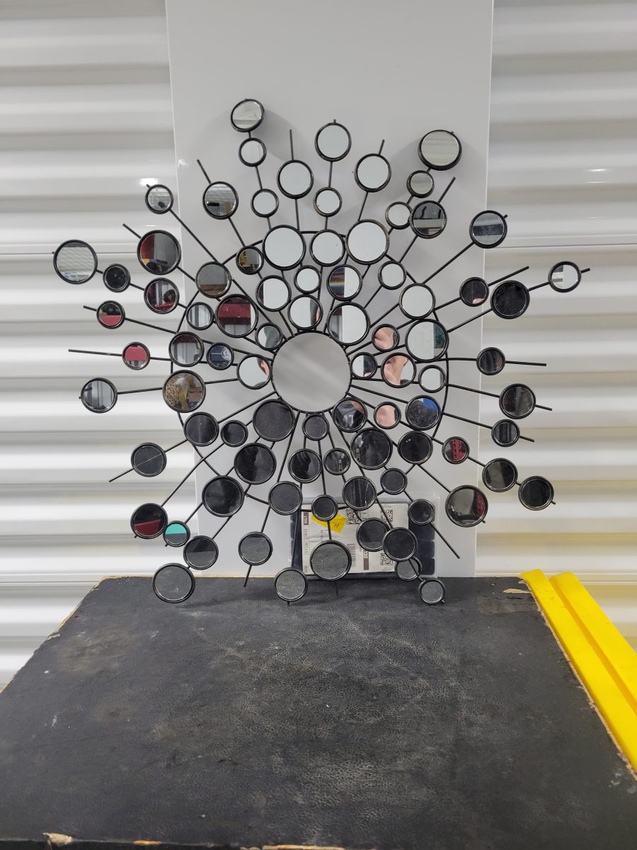 Contemporary Metal Sunburst Wall Mirror
