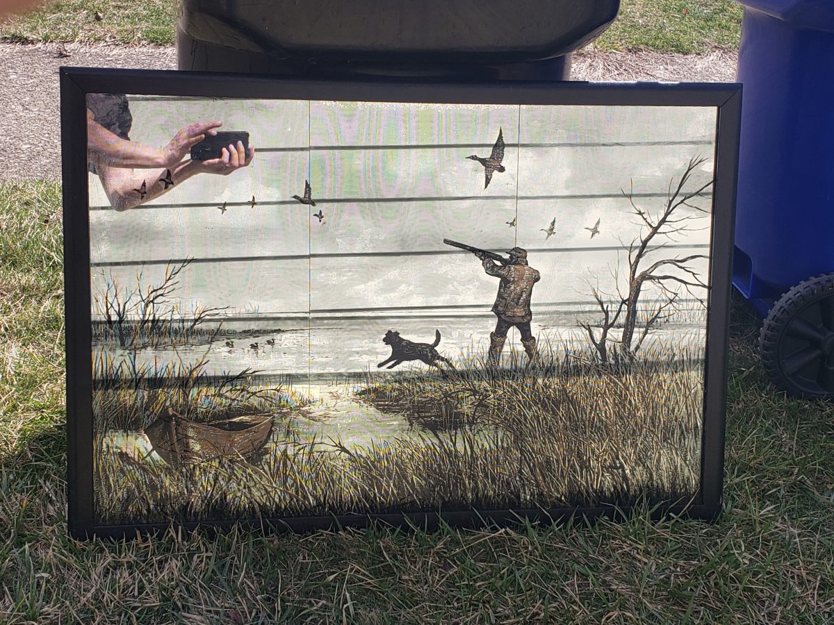 Duck Hunting Scene Tile Art Panel