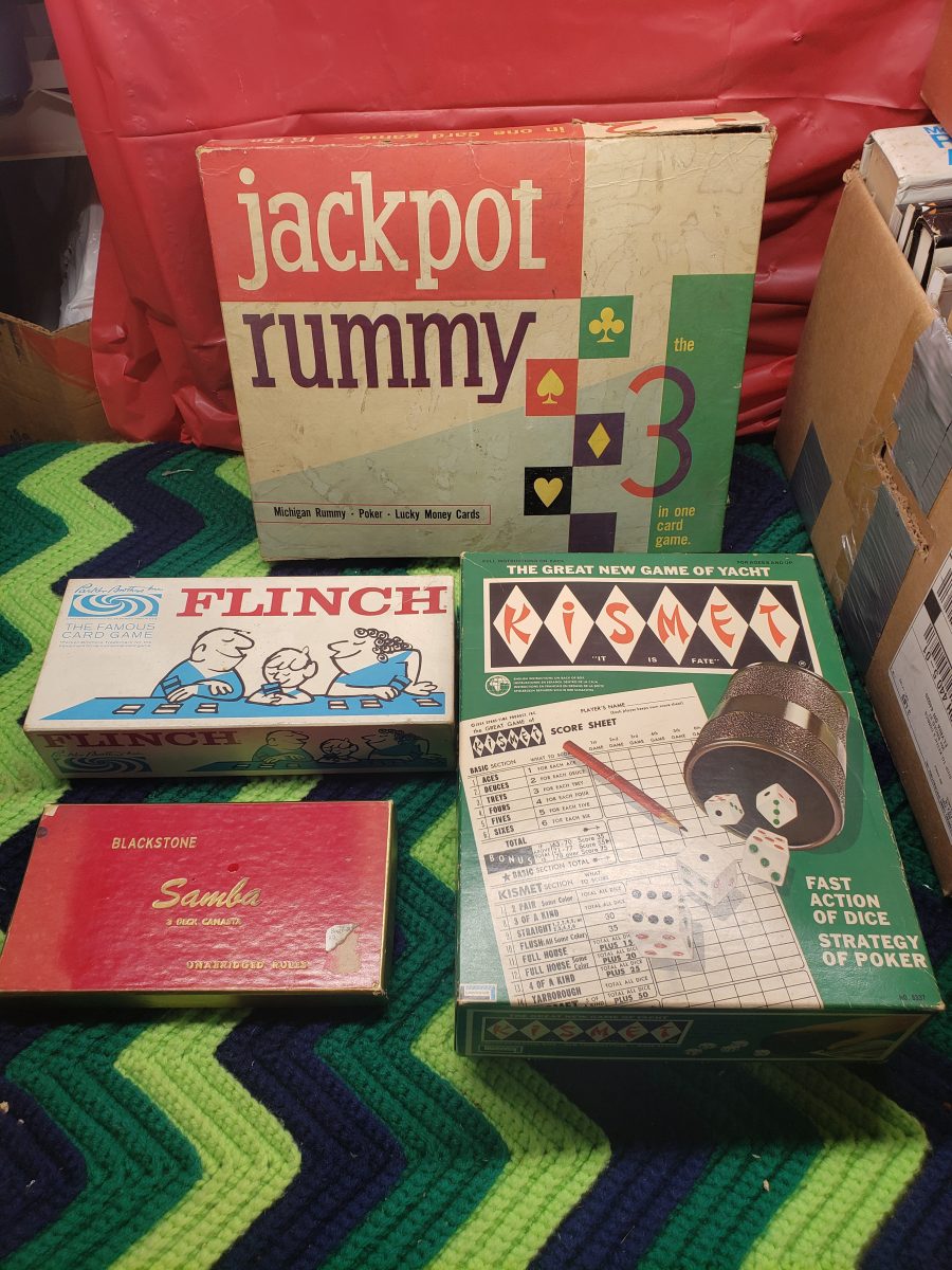 4 Vintage Games - Poker Card Dice and Casino Variants