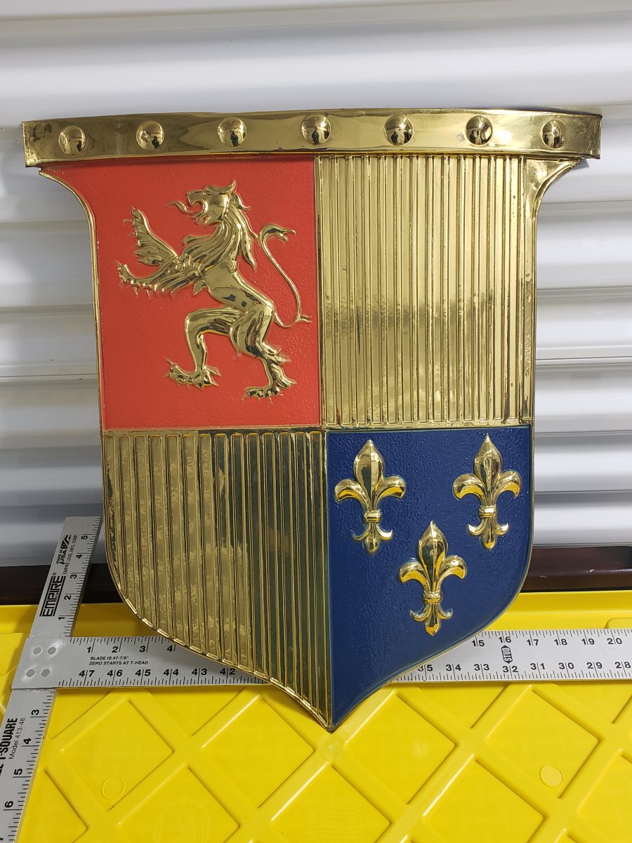 Heraldic Coat of Arms Wall Plaque - Brass/Bronze