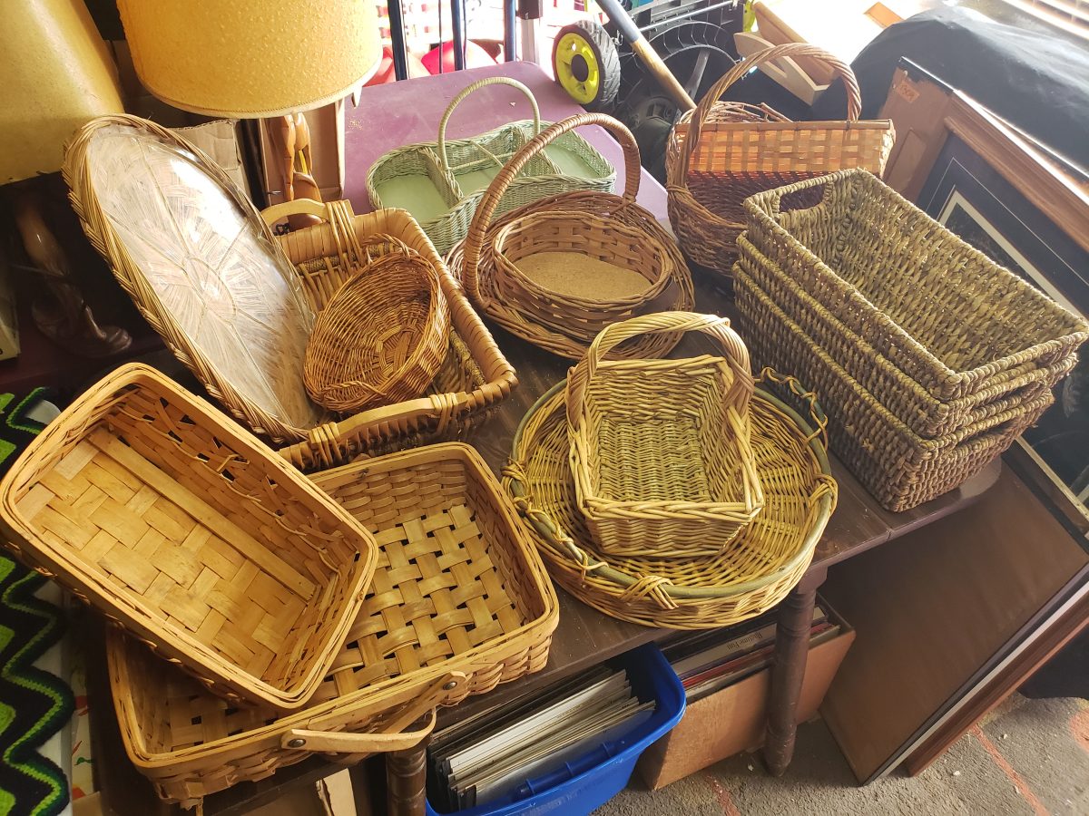 Wicker Basket Lot - Woven Basket Collection - Various Natural Fiber Baskets