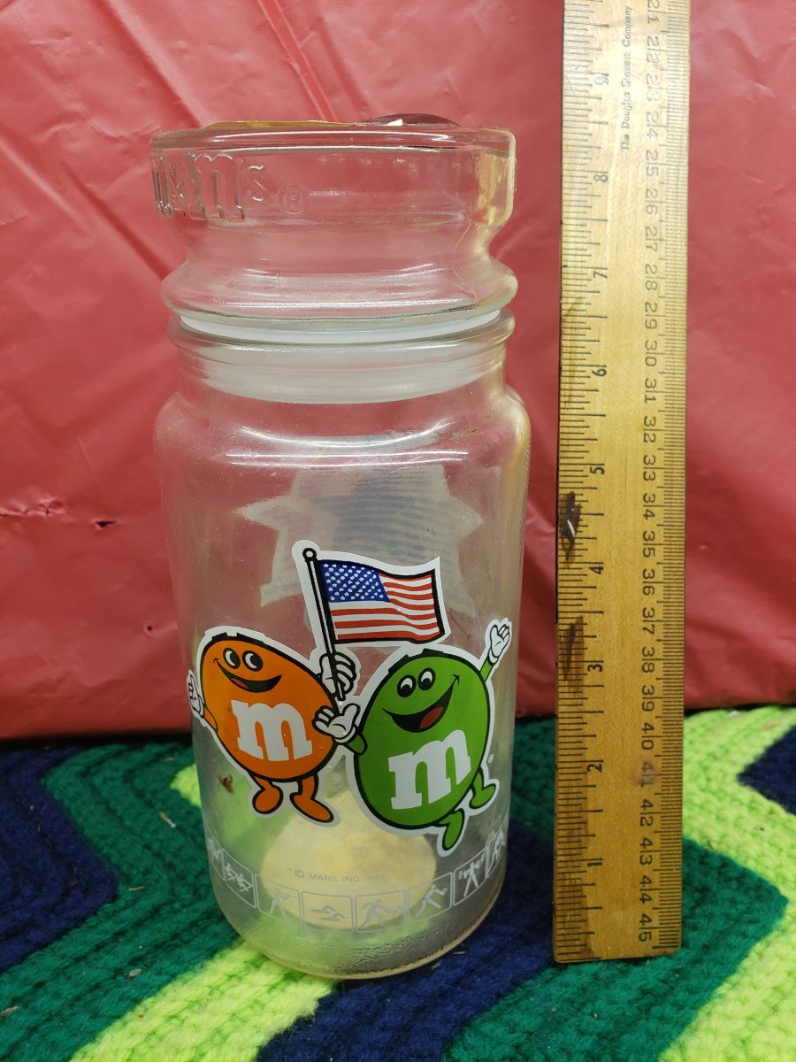 Commemorative M&M Glass Jar - 1984 Olympic Games Labels