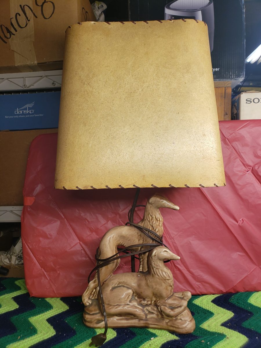 Vintage Ceramic Table Lamp - Dogs